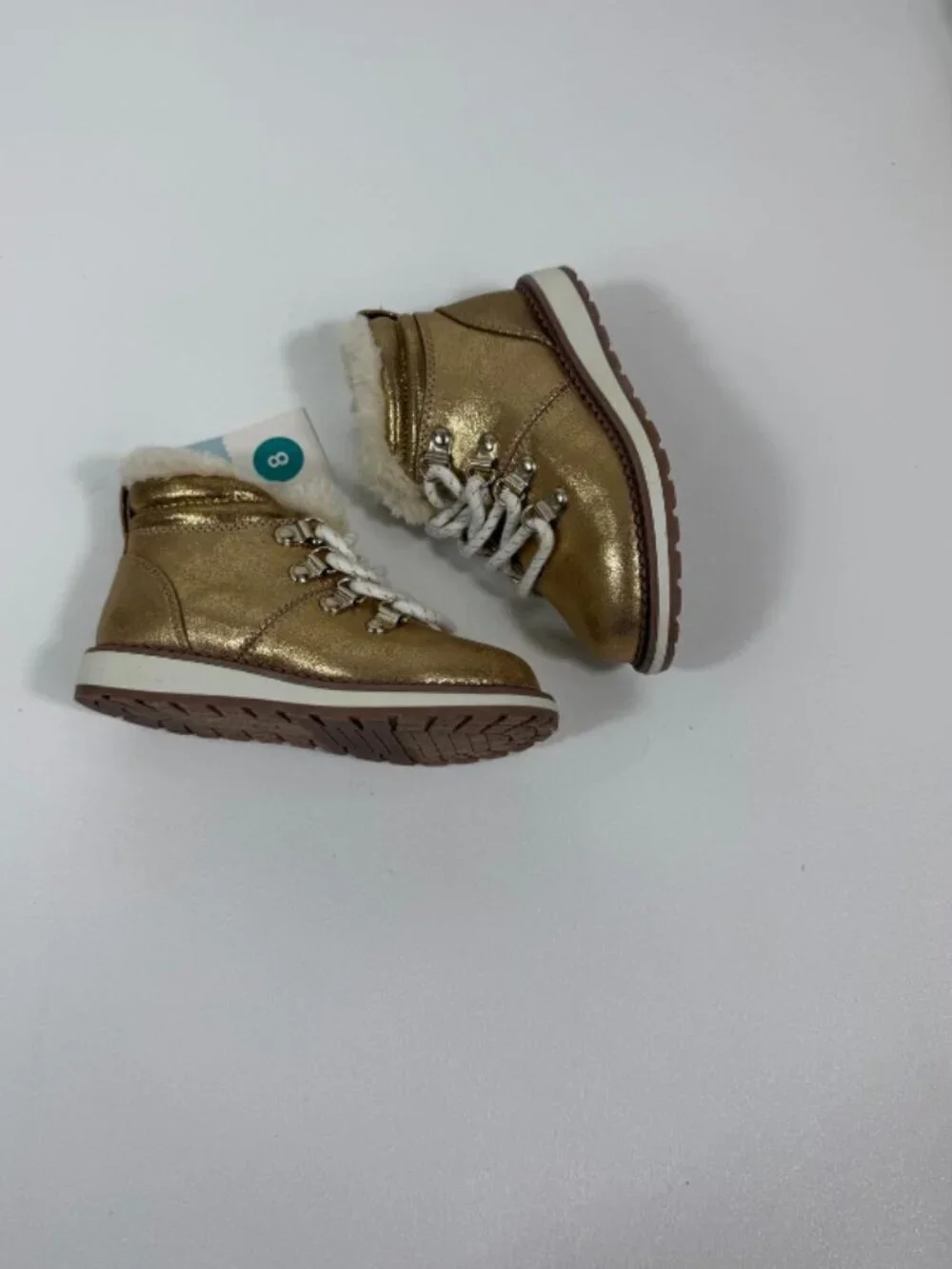 Cat & Jack Toddler Girls Reed Zipper Slip-On Lace Up Combat Winter Boots Sz 8